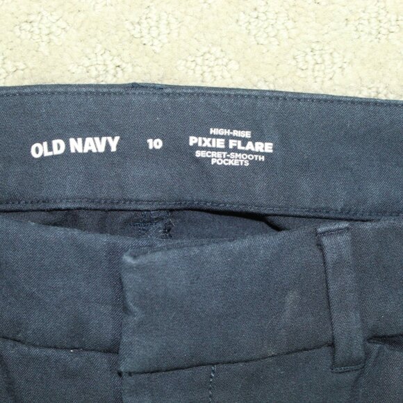 Old Navy High-Rise Pixie Secret Smooth Pockets Women's 10 Navy Blue Ankle Pants - Picture 6 of 7